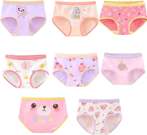 Vista 2 de VORLAN Bragas cómodas suaves y transpirables para niñas pequeñas y ropa interior de bikini de algodón, multipack