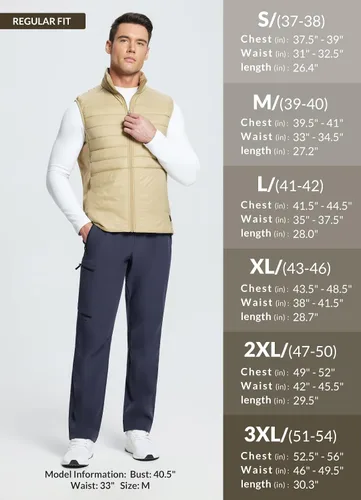 Vista 6 de BALEAF Chaleco acolchado ligero para hombre, chaleco sin mangas acolchado de invierno, resistente al agua, forro polar cálido