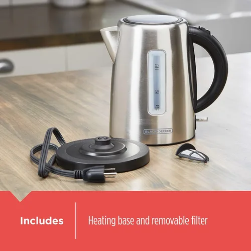 Vista 4 de BLACK+DECKER Hervidor inalámbrico de 1.7L, plateado, KE2000SD