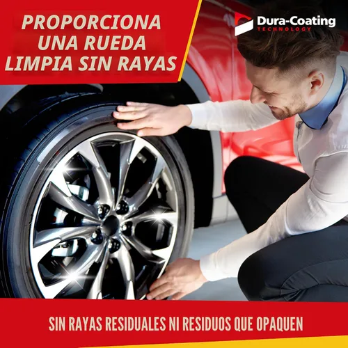 Vista 7 de DURA-COATING TECHNOLOGY Wheely Clean - Spray limpiador de ruedas profesional - Limpiador de neumáticos y limpiador de llantas listo para usar