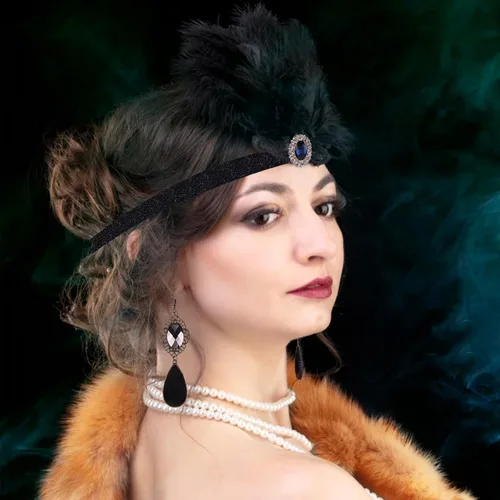 Vista 6 de PLULON Vestido Flapper para mujer, estilo Gatsby de los años 20, con lentejuelas y flecos, cuello en V, vestidos de los años 20, disfraces