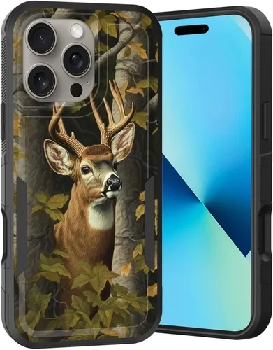 Vista 52 de Funda para iPhone Air, doble capa híbrida resistente resistente a prueba de golpes de policarbonato duro + funda protectora de silicona suave