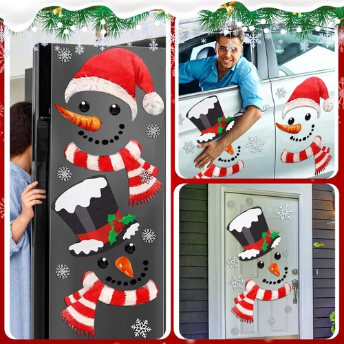 Vista 6 de Copkim Imanes de puerta de garaje de Navidad Decoración de imanes de muñeco