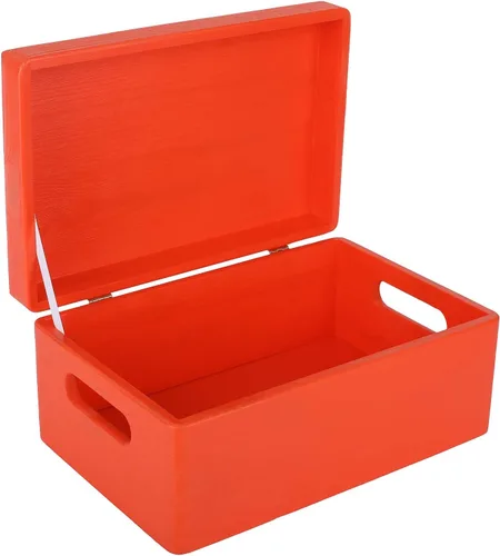 Vista 28 de Creative Deco Caja de almacenamiento grande de madera con tapa con bisagras 11.8 x 7.87 x 5.51 pulgadas (+-0.5) Caja de regalo sin acabar, lisa