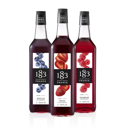 Vista 36 de 1883 Jarabe de Amaretto para bebidas, fabricado en Francia, botella de plástico de 1 litro