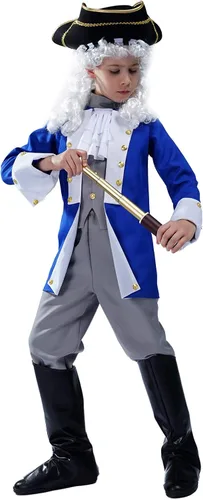 Vista 2 de Disfraces generales coloniales para niños y niñas para fiesta de cosplay