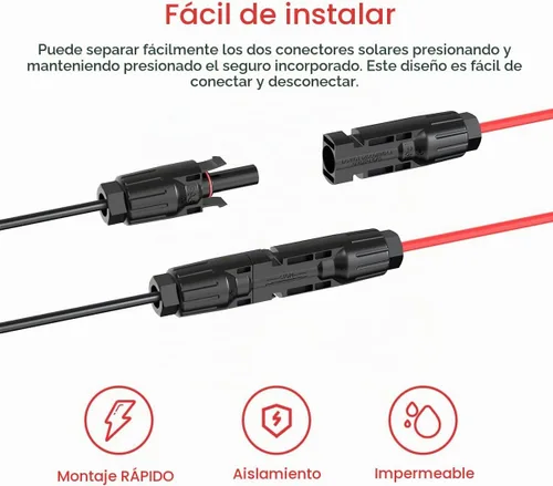 Vista 3 de Cable solar ELFCULB XT60 10AWG 2FT para central eléctrica portátil Cable solar a XT60 con alambre de cobre estañado trenzado para RV, camping