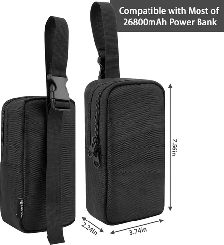 Vista 3 de Funda de viaje para banco de energía Anker, bolsa de almacenamiento de cargador portátil Compatible con Anker 20,00mAh 87W A1383, 337 Power Bank