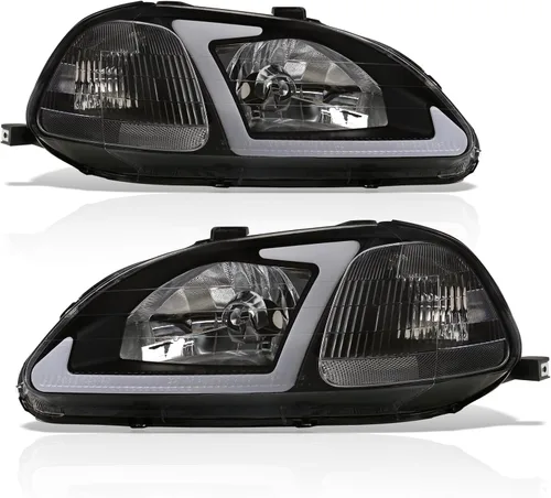 Vista 2 de AJP Distributors Conjunto de Luces LED de Señal de Giro y DRL de Esquina con Lentes Transparentes y Carcasa Negra para Parachoques Izquierda+Derecha