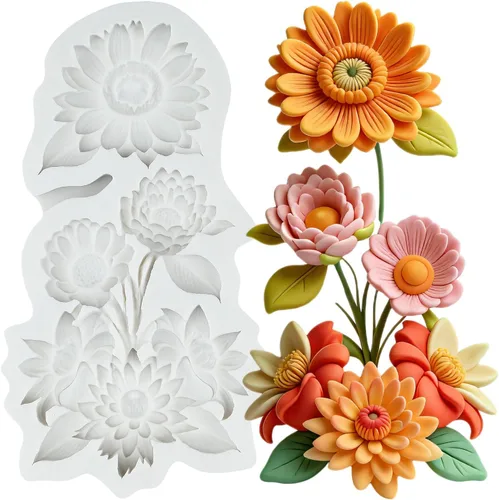 Vista 21 de Molde de Silicona de Flores Moldes de Fondant de Flores de Hibisco para Decoración de Pasteles Decoración para Cupcakes Dulces Chocolate Postres