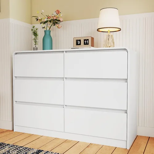 Vista 18 de Vibe & Dine Cómoda Doble de 8 Cajones, Cómoda Moderna con Almacenamiento Amplio para Closet, Dormitorio, Sala de Estar, Negro
