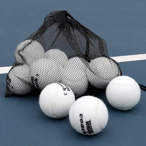 Vista 10 de Teloon Pelotas de tenis de entrenamiento de presión, bolsa de transporte de malla de 12 o 18 unidades, 4 colores disponibles, pelotas de tenis sin
