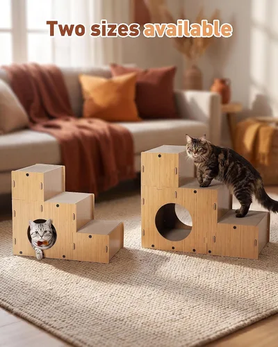 Vista 7 de Rascador para gatos, escaleras de cartón para mascotas de 17.3