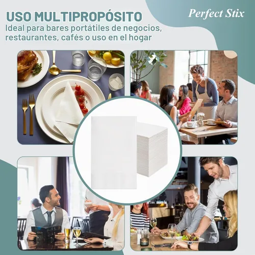 Vista 7 de Perfect Stix - Servilletas de cena (2 capas) color blanco