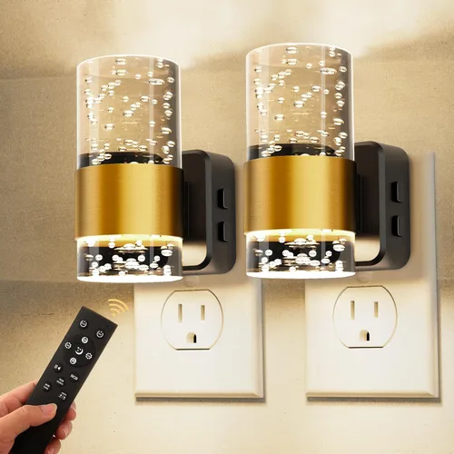 Vista 48 de L LOHAS LED Las luces nocturnas se enchufan a la pared, luz nocturna con Anillo de oro-3CCT