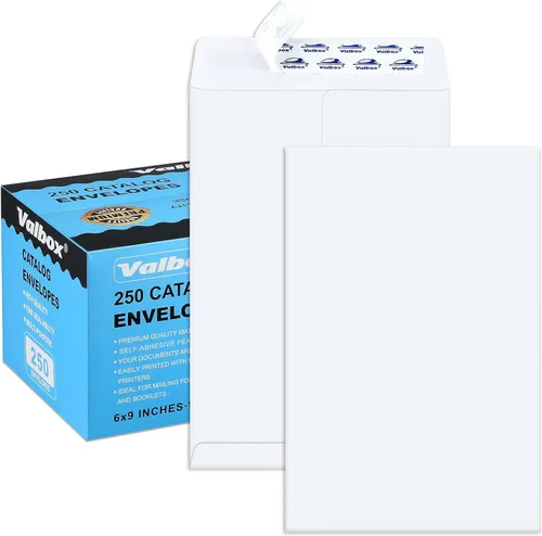 Vista 11 de ValBox - Sobres de catálogo autosellados de seguridad de 6 x 9 pulgadas, paquete de 250 sobres pequeños de papel kraft marrón para envío