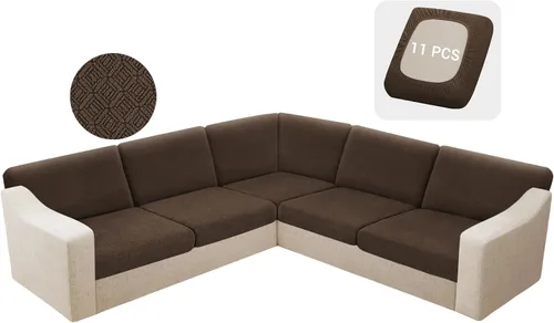 Vista 45 de HDCAXKJ - Fundas impermeables para cojín de sofá modular, fundas elásticas para cojín de sofá de esquina, fundas protectoras de muebles de jacquard