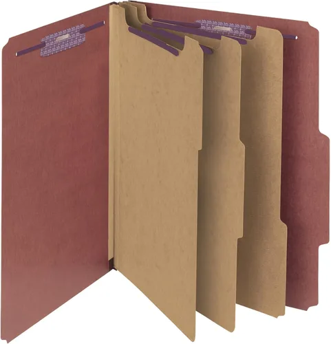 Vista 10 de Smead - Carpeta de archivo para clasificación, de cartón prensado, con sujetadores SafeSHIELD, 3 divisiones, expansores de 7.6 cm, tamaño carta, Azul