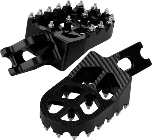 Vista 4 de LKV Estriberas CNC para motocicleta, pedal de descanso compatible con Honda CR125 CR250 CRF150R CRF250L CRF250R CRF250R CRF250X CRF300L CRF450R Negro
