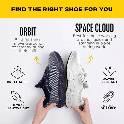 Vista 8 de Snibbs Zapatos de cocina de trabajo antideslizantes Spacecloud para hombre - Negro - Talla para hombre adulto