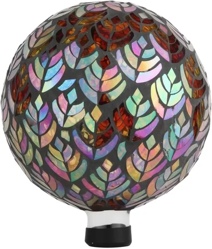 Vista 13 de Lily's Home Colorida bola de vidrio de mosaico, diseñada con un impresionante patrón de mosaico holográfico de pétalos para traer color a cualquier