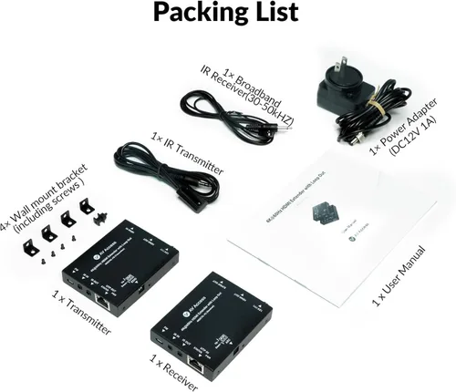 Vista 9 de Extensor HDMI del acceso 4K60Hz de AV sobre Cat6/7 Ethernet Balun los 230ft
