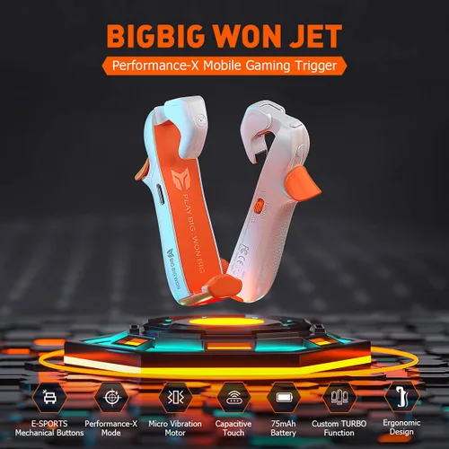 Vista 2 de BIGBIG WON Mobile Gaming Triggers, Mobile Game Controllers Plug and Play for iOS and Android Phone 4.7-6.5 inches Game Trigger for PUBG/Fortnite/COD