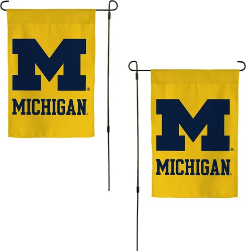 Vista 12 de Desert Cactus Bandera de jardín de la Universidad de Michigan UM – 19 x 12 pulgadas, bandera de Michigan Wolverines, para exhibición al aire libre