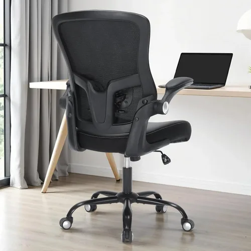 Vista 2 de Silla de oficina, silla de escritorio ergonómica con soporte lumbar ajustable, silla giratoria de malla transpirable para computadora