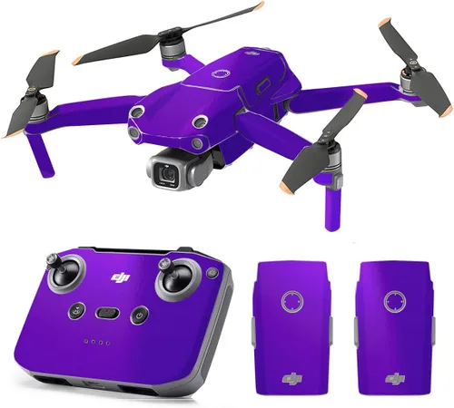 Vista 47 de SopiGuard Skin for DJI Mavic Air 2s Juego completo de calcomanías de vinilo de precisión + controlador + 3 fundas de batería (3M negro carbón)
