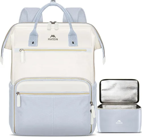 Vista 13 de MATEIN - Mochila de almuerzo de 15.6 pulgadas, bolsa negra para laptop con Negro