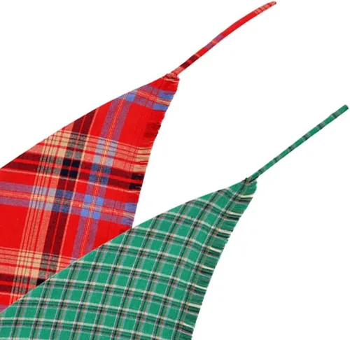 Vista 4 de Bandana de Navidad para perro, a cuadros, reversible, triangular, baberos, bufanda, accesorios para perros, gatos, mascotas y animales