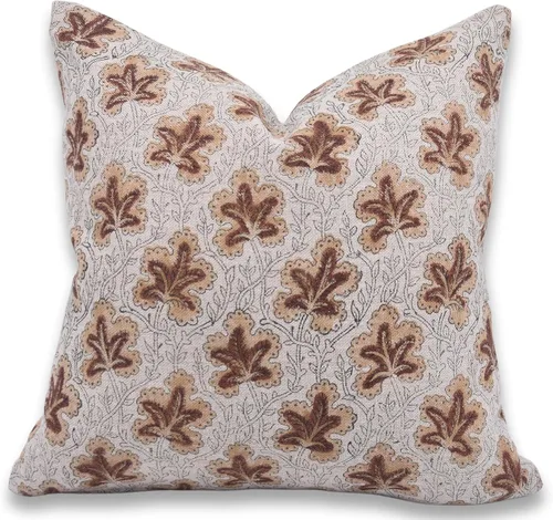 Vista 10 de Fundas de almohada de algodón grueso con estampado de bloques de 18 x 18 pulgadas, fundas decorativas hechas a mano para sofá y sofá, funda de cojín