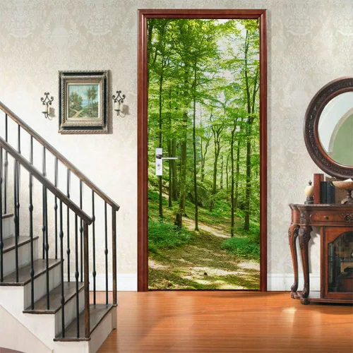Vista 123 de Calcomanías 3D para puerta, murales para despegar y pegar, papel tapiz de caballo, calcomanías autoadhesivas extraíbles de PVC, impermeable, póster