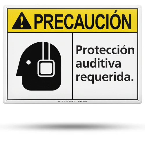 Vista 10 de TRADESAFE Letrero de protección ocular requerida de PPE – Letrero de pared, letrero de seguridad de aluminio de instalación rápida, reflector