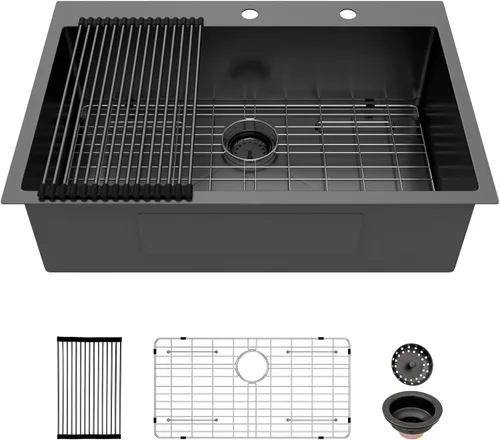 Vista 22 de Fregadero de cocina para exteriores 15 x 15 pulgadas, fregadero de bar de 15 x 15 pulgadas, fregaderos de cocina de acero inoxidable de calibre 16