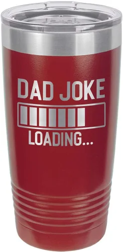 Vista 16 de Papá Broma Cargando Rojo 20 oz Vaso de Bebida Con Pajita Taza de Viaje Grabada con Láser Comparar Con Yeti Rambler Idea de regalo Papá