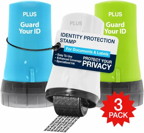 Vista 31 de Guard Your ID Advanced 2.0 Rodillos de goma para robo de identidad, borrador de dirección y prevención de seguridad (Paquete regular de 3, negro)
