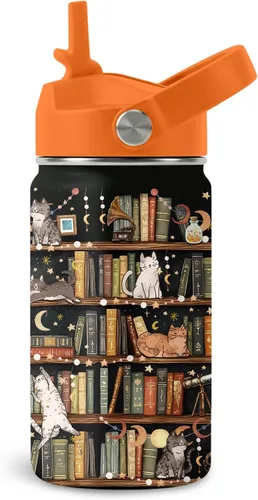 Vista 20 de Book Lovers Gifts- Botella de agua de 12 onzas con asa y popote, vaso de libro para amigos, regalos para mujeres, lectoras, bibliotecaria Estantería