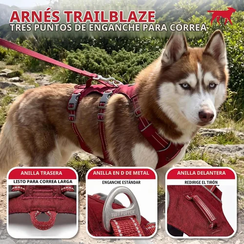 Vista 5 de Arnés para perro Tuff Pupper a prueba de escapes para perros extra pequeños Arnés ajustable ligero sin tirones Equipo multifuncional