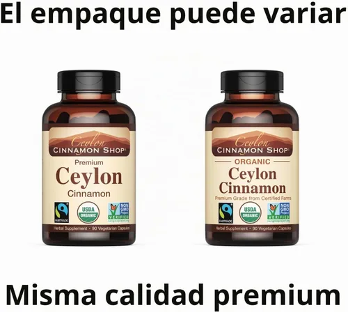 Vista 2 de Ceylon Cinnamon Shop Suplemento orgánico de canela de Ceilán (100% certificado), 90 cápsulas