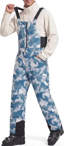 Vista 11 de FREE SOLDIER Overoles de esquí con peto para hombre, impermeables y con aislamiento Negro