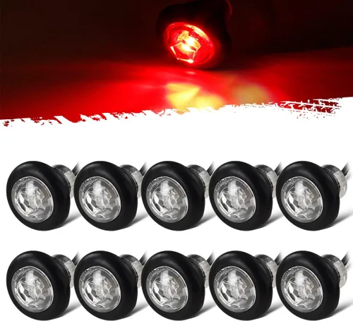 Vista 8 de Partsam - 10 piezas de luces LED de 3/4 pulg. ámbares para lado, luces de señalización aprobadas por DOT con lente transparente, luces tipo bala