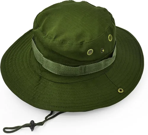 Vista 4 de Sombrero de ala ancha para exteriores, sombrero de protección solar, estilo clásico del ejército de combate de los Estados Unidos, gorra de sol