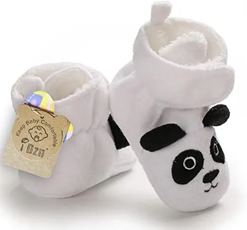 Vista 5 de Botas de forro polar para bebés y niñas, diseño de oveja, diseño de elefante, zorro, pato, panda, oveja, zapatos para recién nacidos, calzado