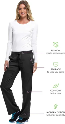 Vista 5 de Healing Hands Pantalón de hospital de etiqueta púrpura para mujeres modelo Taylor 9095 2 con cordón y 2 bolsillos