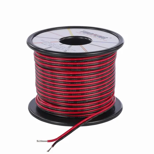 Vista 11 de TUOFENG Cable eléctrico de silicona de 22 AWG de 30 pies [15 pies negro y 15 pies rojo] 2 conductores de alambre paralelo cables de cobre estañado