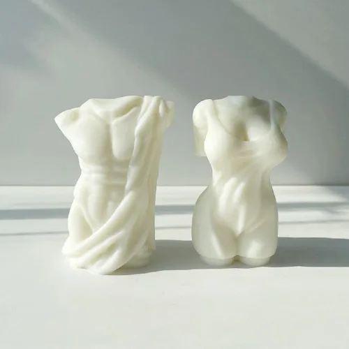 Vista 4 de Molde de vela en forma de cuerpo para mujeres, figuras musculosas y masculinas femeninas, molde de silicona para jabón, cera de soja, resina epoxi