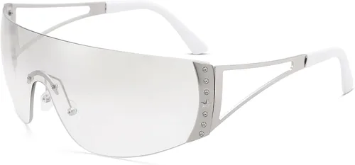 Vista 9 de Pro Acme Y2K - Gafas de sol sin montura envolventes con diseño de estrella, de gran tamaño, de 2000 S