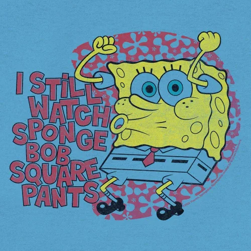 Vista 3 de Tee Luv Camisa de dibujos animados I Still Watch Bob Esponja para hombre